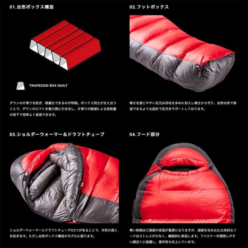 ナンガ オーロラ 500 STD RED レギュラー - 寝袋/寝具