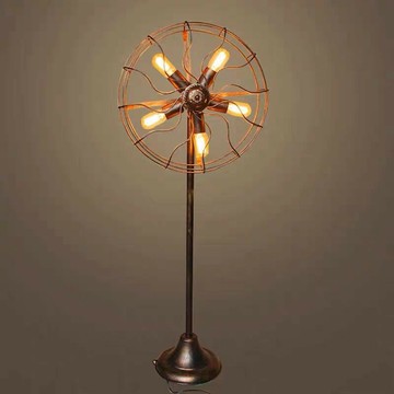 免運 可開票 燈具 落地燈 立燈 檯燈 立式燈 復古工業風落地燈客廳臥室燈陽臺地燈創意風扇燈美式懷舊咖啡店燈 快速出貨DDD1111