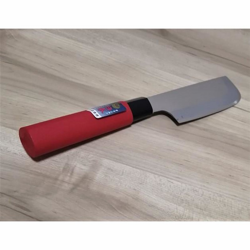 日本製 玉日本 ステン特殊鋼割込 野菜収穫包丁 150mm 赤柄 木