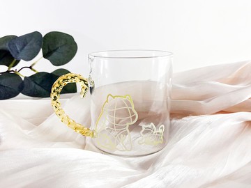 【萌寵來襲】幸福狗狗玻璃杯-守 送軟木杯墊