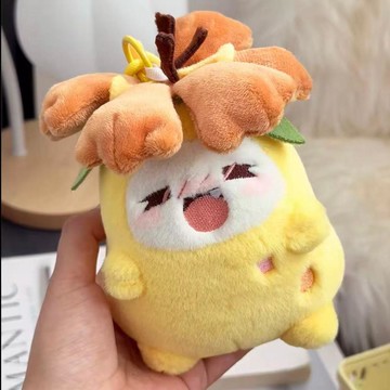 可愛菊花梨洛克國大耳帽兜毛絨玩具公仔喵喵玩偶掛件包掛男女禮物生日禮物 禮物