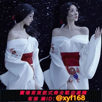 {可打統編 保固一年}和服女正裝傳統復古和風白色溫柔風改良日式外景神明少女拍照服裝