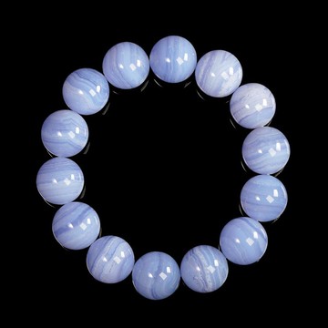【正佳珠寶】藍紋瑪瑙 高品老礦藍紋瑪瑙 16mm 瑪瑙手珠