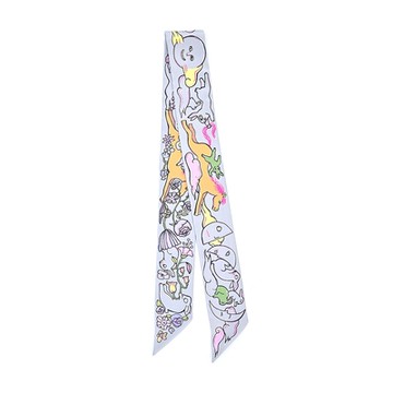 Hermes 愛馬仕 Mille et Un Lapins 一千零一隻兔子 Twilly 絲巾(灰/珍珠白/玫瑰/黃)