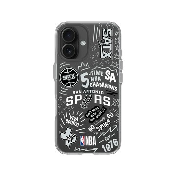 iPhone 16 Clear 透明 - NBA - 塗鴉系列-聖安東尼奧馬刺 San Antonio Spurs - Graffiti