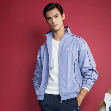 FILA 男防潑水平織外套-灰紫 1JKZ-5708-PL