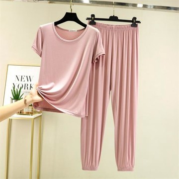 莫代爾女外穿休閑褲兩件套家居服
