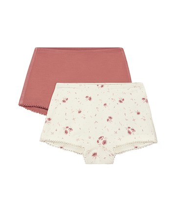 粉霧花卉竹纖維女用四角內褲2件組104cm