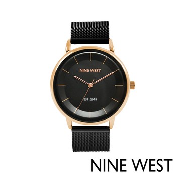 NINE WEST 簡約時尚腕錶/手錶38mm 黑面金 NW24338