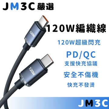 【120W閃充線-隔日送達】編織快充線 pd快充線 冰晶快充傳輸線 i17充電線 雙Type-C c to c充電線