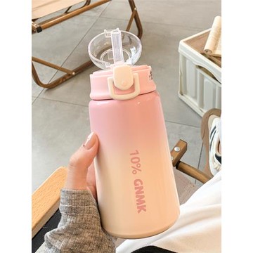 日本進口品質簡約保溫杯女生小眾高級感吸管杯女便攜2025新款杯