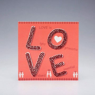 【GFSD】水鑽精品-手工傳情祝福卡-LOVE IS~