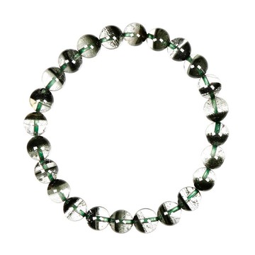 【正佳珠寶】綠幽靈 頂級玻璃體聚寶盆 7.3-7.8mm 綠幽靈手珠