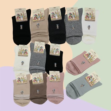 比得兔無痕精梳棉刺繡女襪-SK2028/無縫精梳棉刺繡休閒女襪-SK2029-12雙