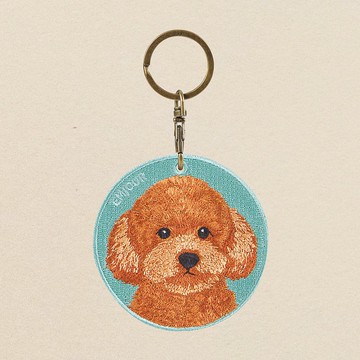 EMJOUR 雙面刺繡吊飾 - 玩具貴賓 | 仿真刺繡