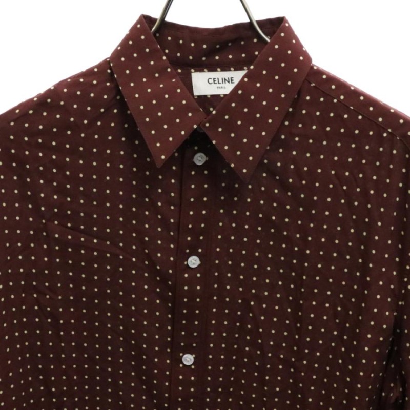 CELINE セリーヌ Dot Classic Rayon L/S Shirt ドットクラシックレーヨン長袖シャツ ボルドー 2C028440K |  LINEブランドカタログ