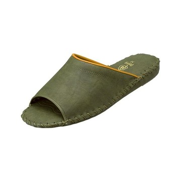 日本PANSY 紳士手工 室內拖鞋 男生款 - 9723 -墨綠色 - M [25.0cm～25.5cm]