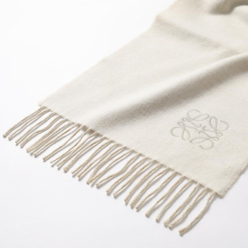 【美品】LOEWE ロエベ アナグラム 刺繍 カシミヤ混 英国製 大判マフラー LOEWE ロエベ マフラー 30×180 F810250X01 レディース メンズ
