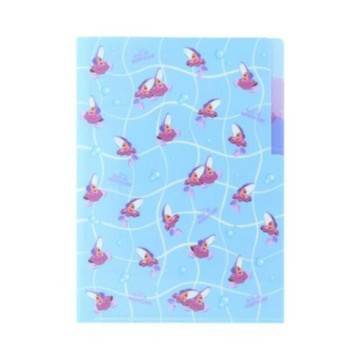 小禮堂 迪士尼 牡蠣寶寶 A5三層資料夾 (藍滿版款)