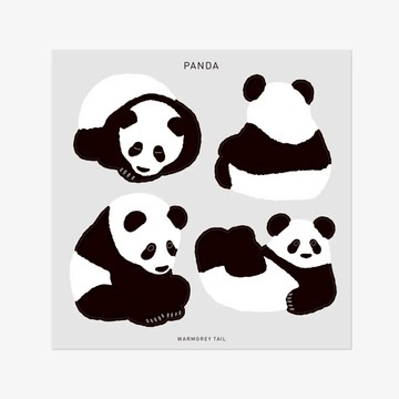 韓國 WARMGREY TAIL 防水貼紙 黑白熊貓