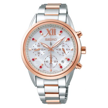 seiko SK037 精工錶 Lukia系列V175-0EW0G(SSC824J1)太陽能晶鑽三眼計時女錶/白面36.4mm｜樂天全館特惠中★指定刷卡回饋10%