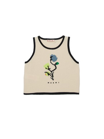 marni top with "flower" logo