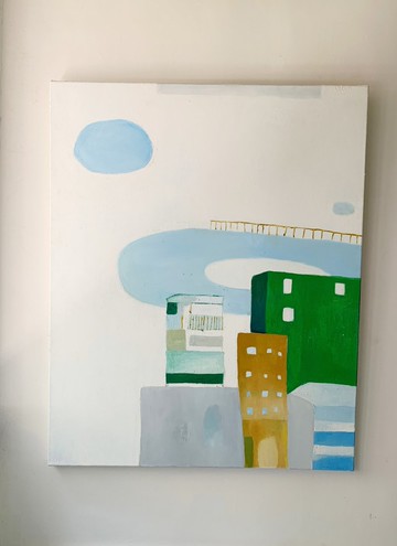 油畫作品--城市之流