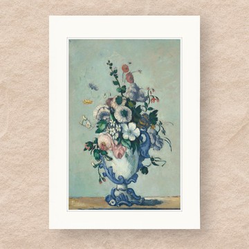 【 藝術畫卡 】塞尚・洛可可花瓶中鮮花 | B4畫卡