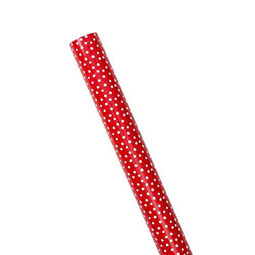 Caspari Small Dots 30 in. x ft. Wrapping Paper in Red Rolls Included