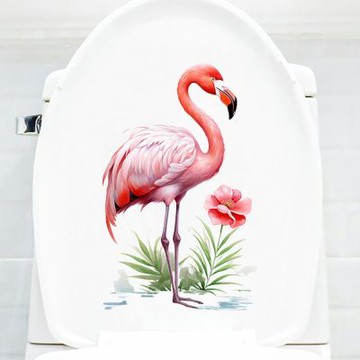 【MR.ZAKKA】創意萬用裝飾貼紙-動物主題 手繪花朵火烈鳥 C款 居家布置 DIY可移式壁貼 無痕壁貼 牆貼