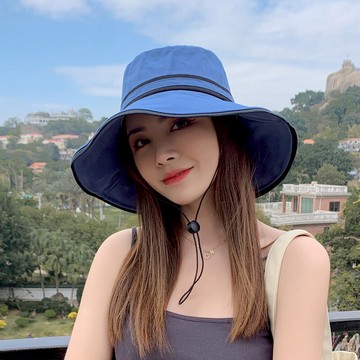 帽子女夏季漁夫帽韓版潮太陽帽女防曬遮臉百搭時尚可折疊遮陽帽女