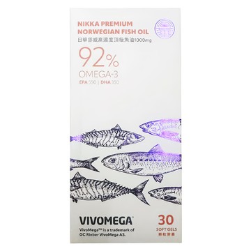 日華 挪威高濃度頂級魚油 EPA + DHA 92% 1000mg  30顆  1組