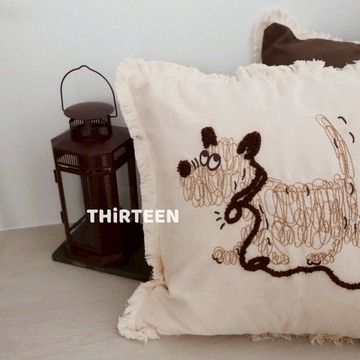 THiRTEEN拾叁家居◖潦草手繪狗狗抱枕 枕頭套 靠墊 抱枕套 沙發靠枕 沙發抱枕 枕頭 拾參