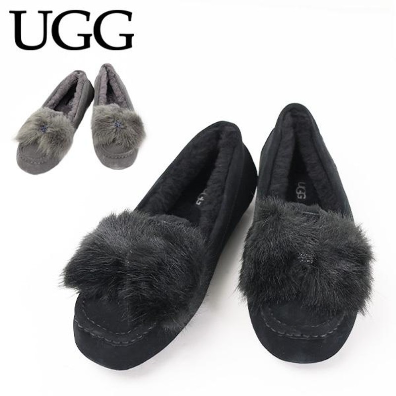 UGG アグ Ansley Puff Bow 1103858 アンスレー スエード ファー リボン