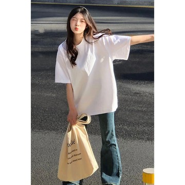 入手一件！ 素t 短袖 短袖上衣 女 短袖T恤 白色短袖 寬鬆短袖 韓國短袖 休閒上衣 打底衣 棉t 重磅素t 夏日穿搭