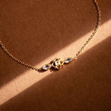 (絕版) 女爵 | 堇青石 白水晶 S925純銀 | 古典花鑲手鍊