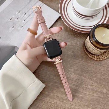 金屬拼接真皮適用蘋果7手表帶iwatch8654 321 SE 創意ultra女生潮