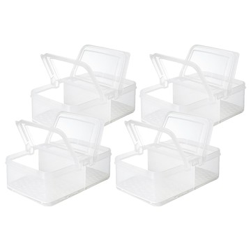 兩用雙格保鮮盒  4 個容器 + 4 個蓋子  4個