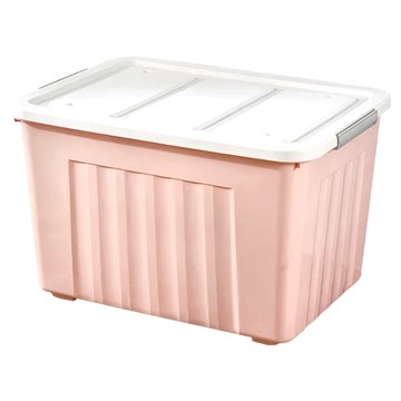 AOTTO 創意傢俱 大容量滑輪彩色收納整理箱 環保PP原料  52 x 38 x 34cm  淡雅粉  2個