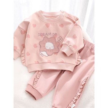 女寶寶卡通衛衣套裝2025春秋新款兒1童百搭上衣2小女孩韓版兩件套