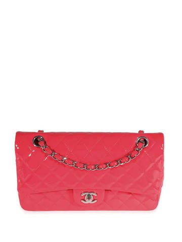 CHANEL Pre-Owned - 2016-2017 medium Double Flap shoulder bag - women - Patent Leather - One Size - Red