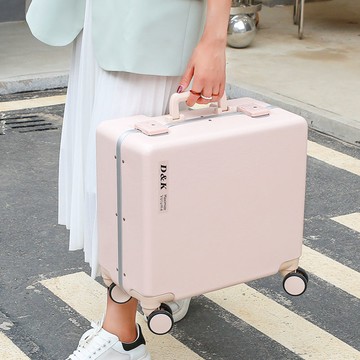 鋁框行李箱小型輕便拉桿箱萬向輪男女登機箱密碼旅行皮箱18寸可坐