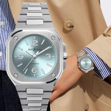 Bell & Ross Urban BR-05系列 都市時尚機械腕錶-36mm冰藍 BR05A-S-BU-ST/SST