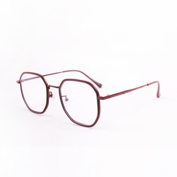 北歐極簡絲絨紅金屬鑲嵌輕量TR90光學框UV400濾藍光眼鏡 絲絨紅