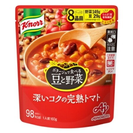 味の素 クノール ポタージュで食べる豆と野菜 深いコクの完熟トマト 160g