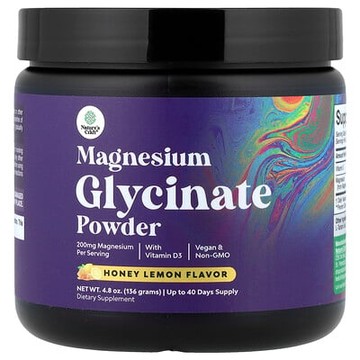 Nature's Craft, Magnesium Glycinate Powder With Vitamin D3, Honey Lemon, 4.8 oz (136 g)
