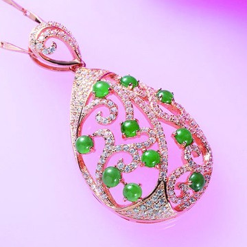 【典藏富玉】極致典雅老坑玻璃種A貨翡翠項鍊