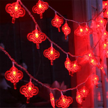 ☆精選好物太陽能燈串led燈串中國結太陽能彩燈閃燈新年戶外裝飾婚慶布置家用喜慶春節 雙11全館免運