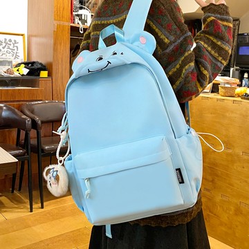 特價💖2025新款ins潮純色 簡約百搭大容量中學生 學生外出旅行雙肩背包 背包  後背包 雙肩包 書包 小型後背包 D