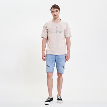 Lee 男款 902 牛仔短褲 刷破 不收邊褲管 11.5oz | Modern